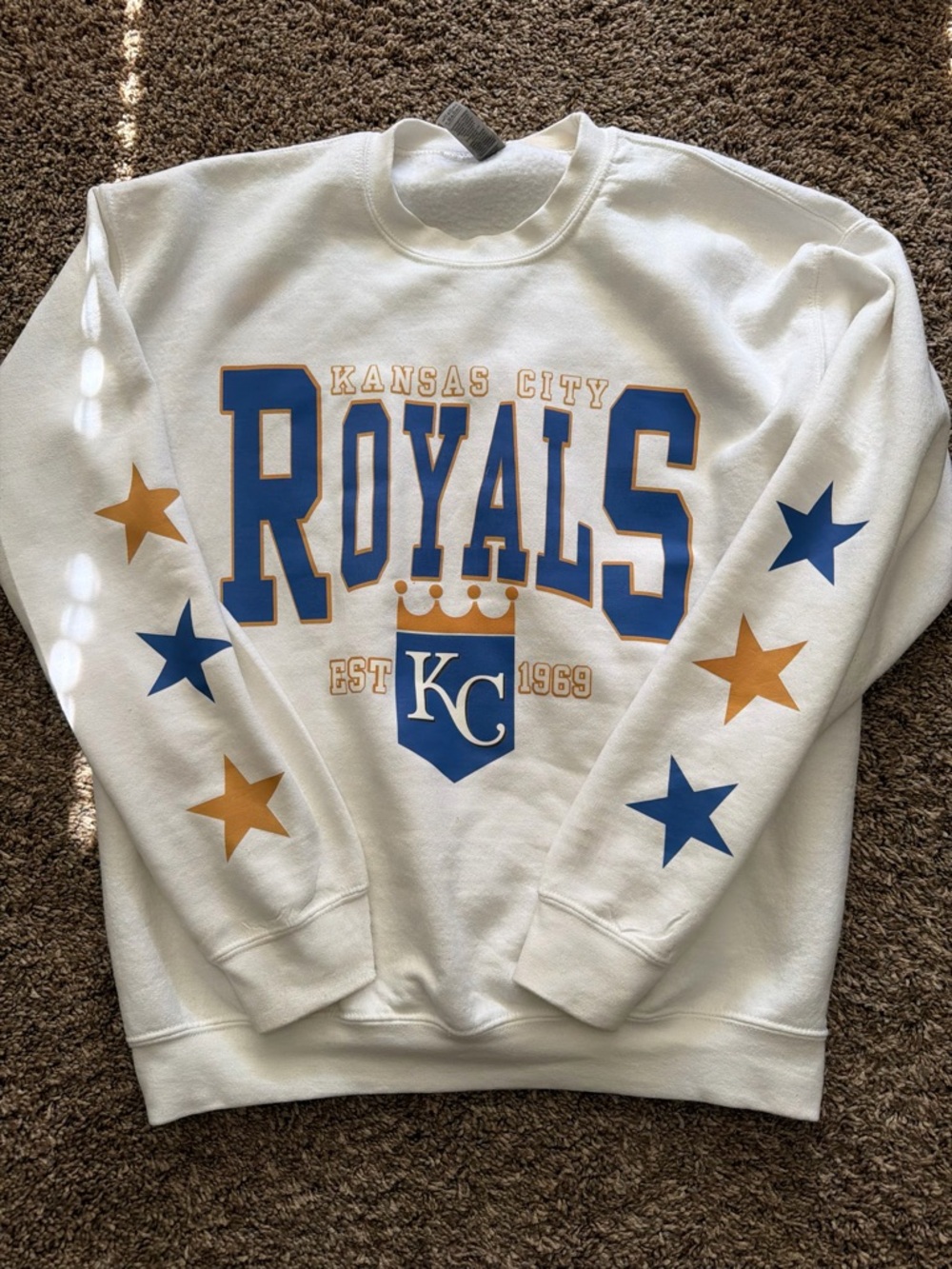 Kansas City Royals White Crewneck Sweatshirt